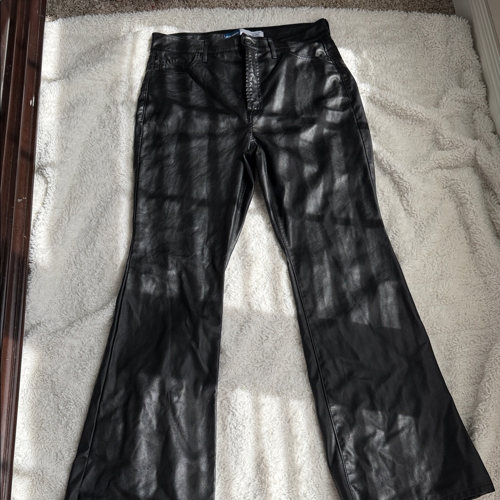 Old Navy Black Faux Leather Flare Pants